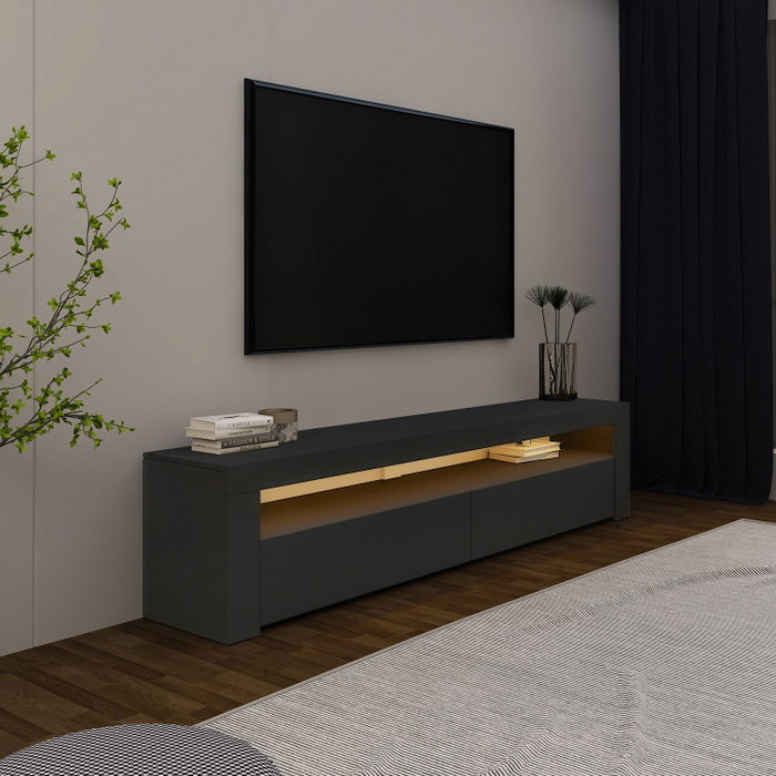 Hanah Home Soporte para TV Antracita con Luces LED Hanah Home Soporte para TV Antracita con Luces LED